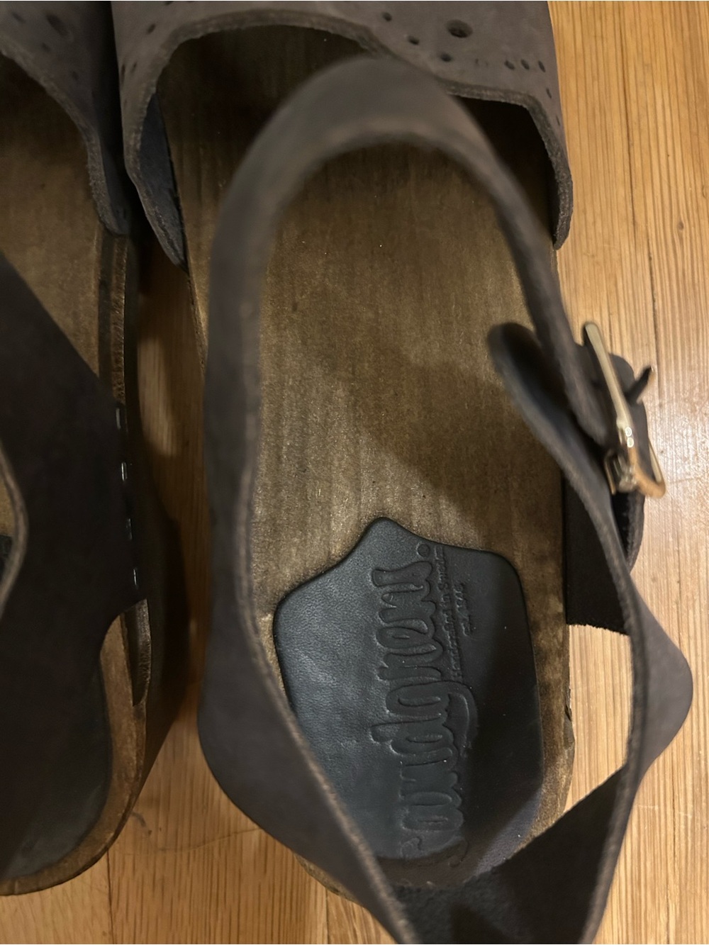 Sandgrens Women’s Milan Clog Sandals Navy Nubuck Leather w Scalloped Trim, EU 39 - Picture 8 of 11